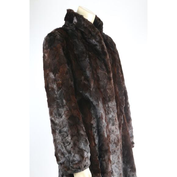 Vintage Genuine Brown Mink Fur Coat Luxury Soft Midi Classic Timeless Size S - Picture 7 of 16